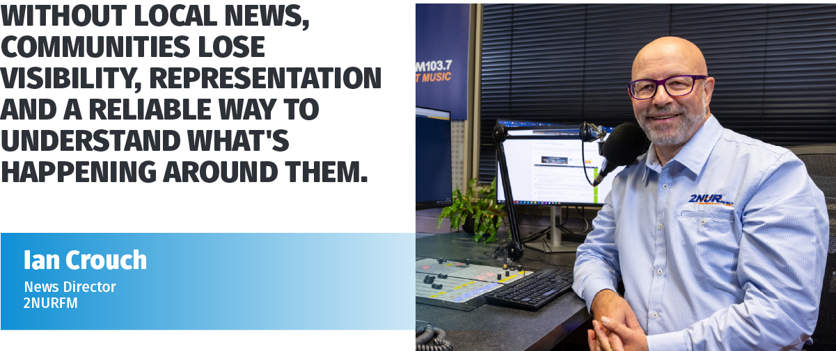 Without local news, communities lose visibility, representation and a reliable way to understand what's happening around them.