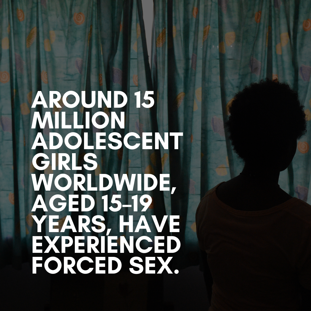 Statistic about violence with girl in dark room