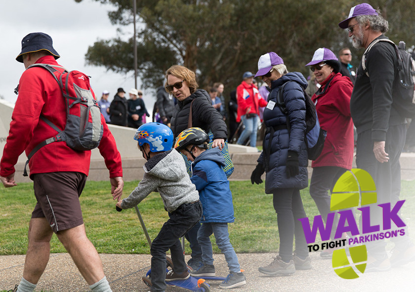 Family Walking to fight parkinsons