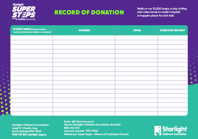 Super Steps 2026 Offline Donation Form